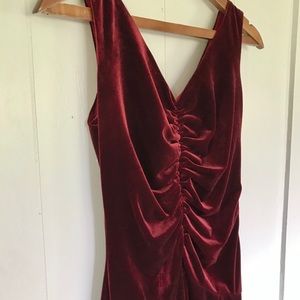 Burgundy velvet dress